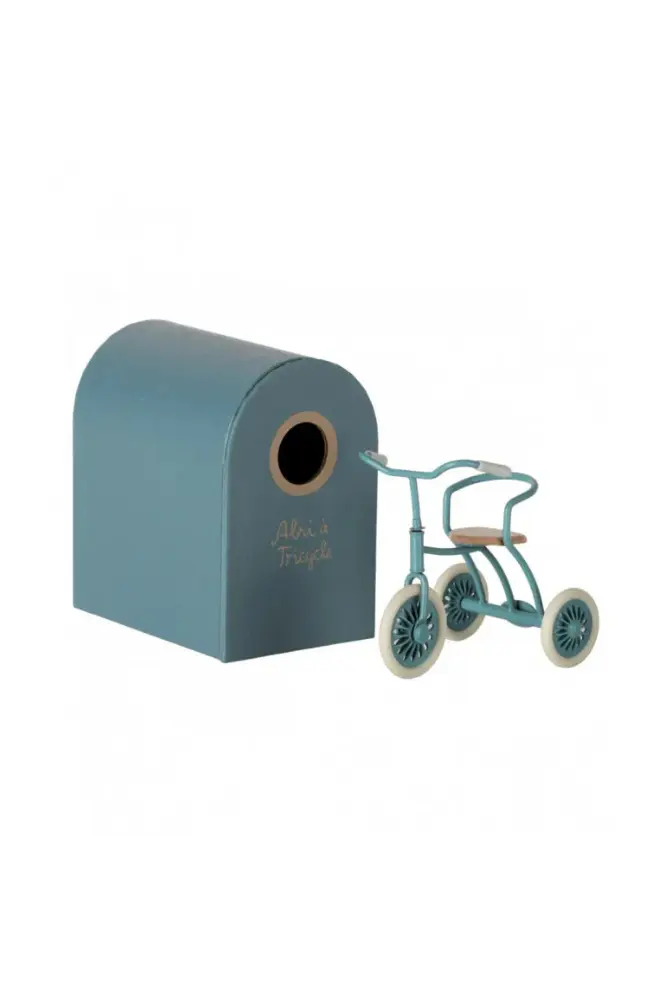 abri a tricycle bleu maileg