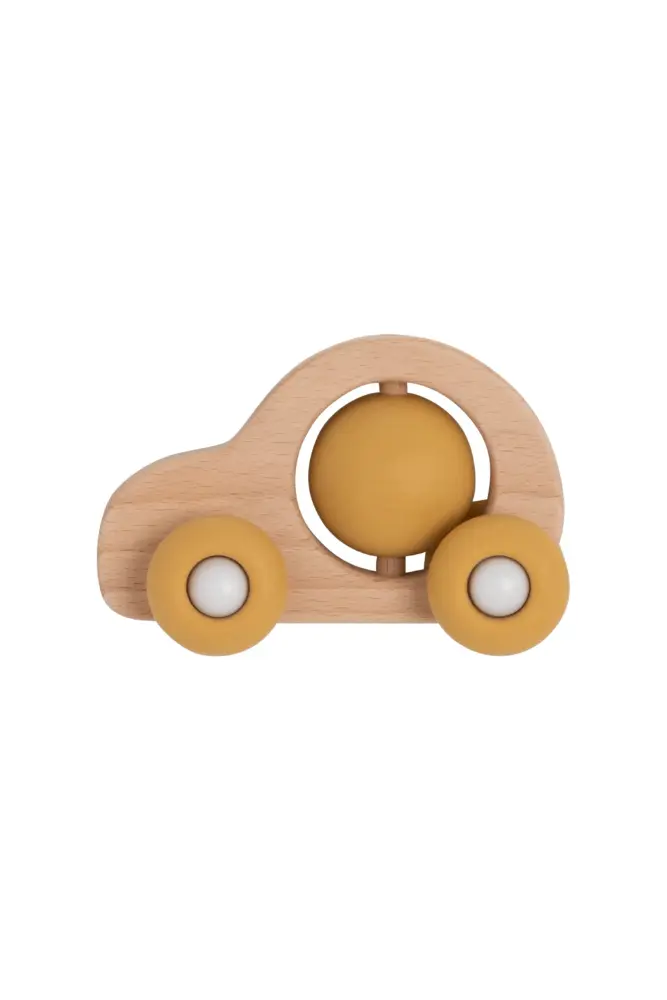 jouet voiture bois et silicone pour bebe a partir de 6 mois