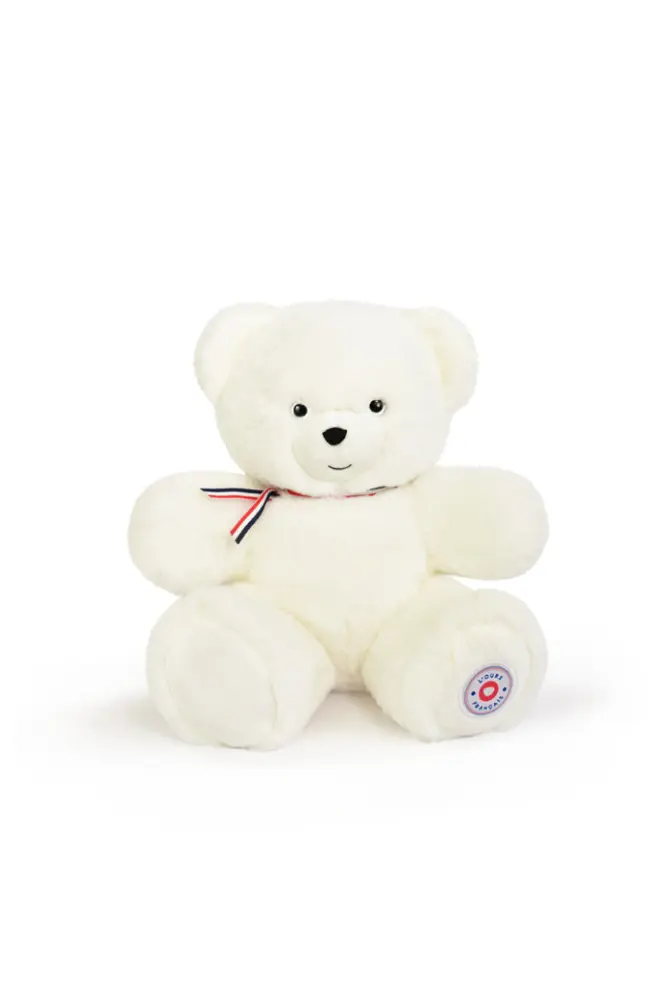 peluche ours français blanc polaire