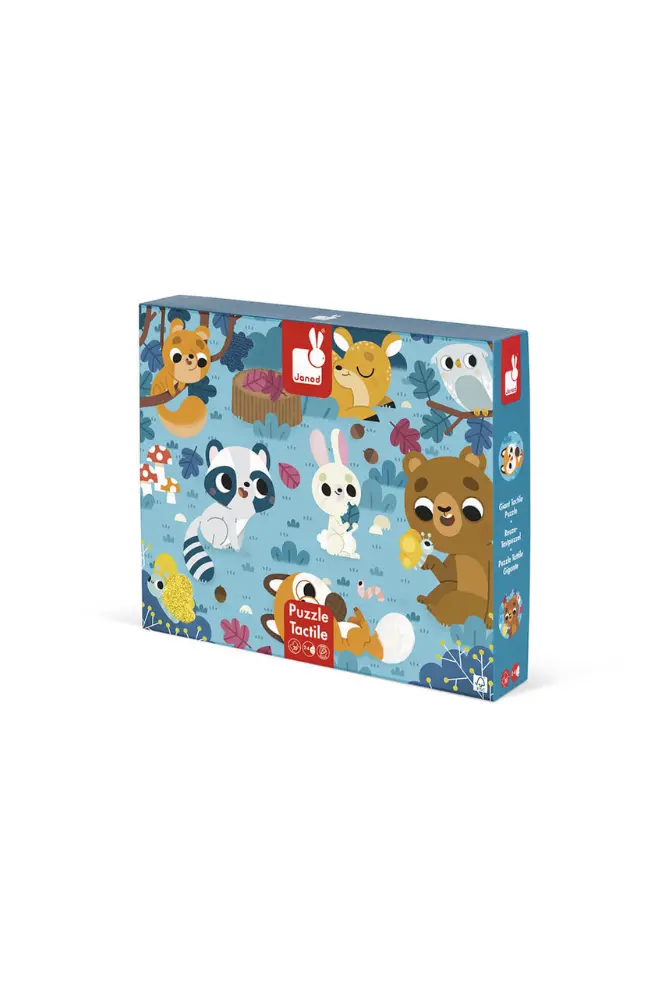 puzzle tactile janod animaux de la foret